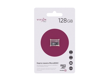 Карта памяти MicroSD 128GB VIXION Class 10 без адаптера