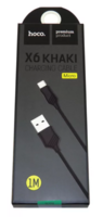 Кабель USB HOCO (X6 Khaki) microUSB (1м) (черный)