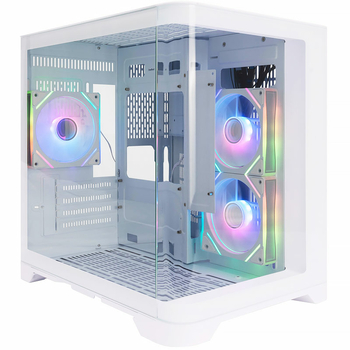 Корпус 1STPLAYER Uview UV5 ARGB White (UV5-WH-2FC7R-W-1FC7-W) / mATX / 3x120mm ARGB fans