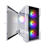 Корпус 1STPLAYER Trilobite T3-G T3-G-WH-4F1-W White mATX TG 4x 120mm LED fans inc