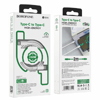 Кабель Type-C - Type-C Borofone BX44 (5A, 100W, PD, 2 м) Белый