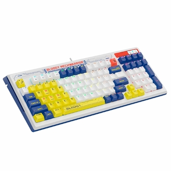 Клавиатура A4Tech Bloody B950 игровая, механическая, влагоустойчивая, подсветка, USB, сине-белый
