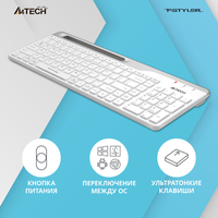 Клавиатура A4Tech Fstyler FBK25 белый/серый USB беспроводная BT/Radio slim Multimedia FBK25 WHITE