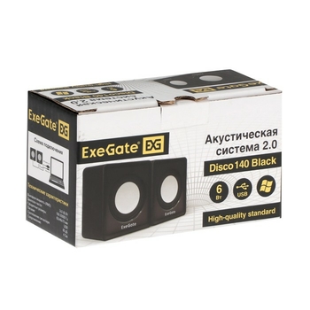 Колонки 2.0 Exegate (EX287057RUS) Disco 140 Black, 6W, USB