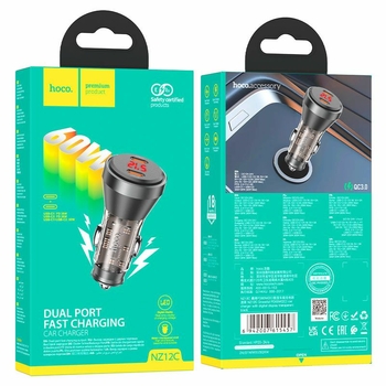 АЗУ HOCO NZ12 (2-USB/36W) + Micro USB (1м) (черный)
