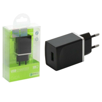 СЗУ HOCO C42A Vast power QC3.0 USB Charger (EU) (черный)