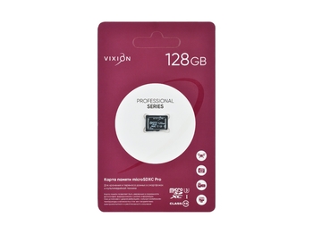 Карта памяти MicroSDXC Pro 128GB VIXION UHS-I U3 Class 10 без адаптера