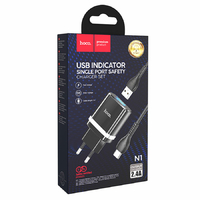 СЗУ HOCO N1 (1-USB/2.4A) + micro USB кабель (1м) (белый)