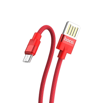 Кабель USB HOCO (U74) microUSB (1,2м) плоский (красный)