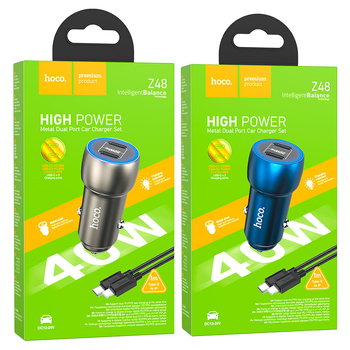 АЗУ HOCO Type-C Z48 (40W, PD, 2Type-C) Серый