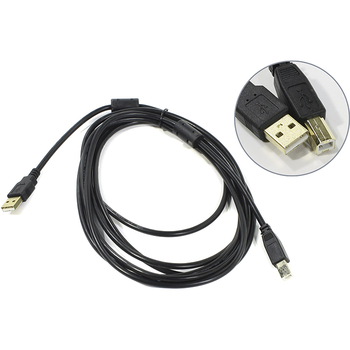 Кабель Exegate EX138946RUS USB 2.0 A-B 1.8м 2 фильтра, позолоченные контакты