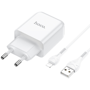 СЗУ HOCO C78A (2-USB/2.4A) + Lightning кабель (белый)