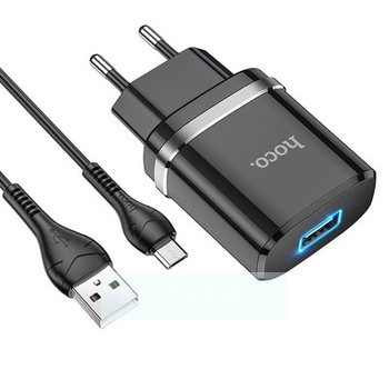 СЗУ HOCO N1 (1-USB/2.4A) + Type-C кабель (1м) (черный)